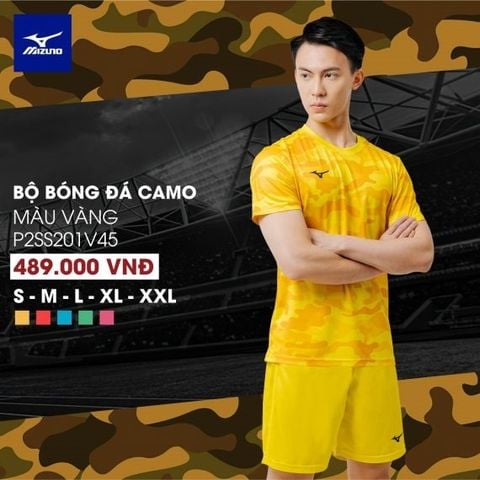  Bộ Quần Áo Bóng Đá Mizuno Camo Màu Vàng 