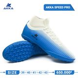  Giày Đá Banh Chính Hãng AKKA Speed Pro cổ cao Xanh Bích Cổ Trắng TF 