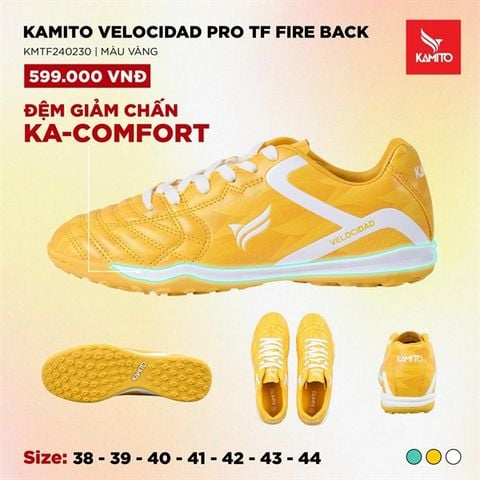  Giày Bóng Đá Chính Hãng KAMITO VELOCIDAD PRO TF FIRE PACK MÀU VÀNG 