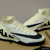  Giày Bóng Đá Cỏ Nhân Tạo Mercurial Air Zoom Superfly 9 Elite Cổ Cao Màu Trà Sữa TF 