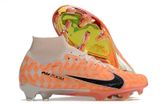  Giày Bóng Đá Cỏ Tự Nhiên Mercurial Superfly 9 Elite Air Zoom Cổ Cao Cam Sữa FG 