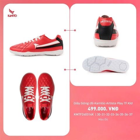  Giày Bóng Đá Chính Hãng KAMITO KID ARTISTA Đỏ/Trắng TF 