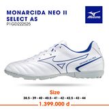  Giày Bóng Đá Chính Hãng Mizuno Monarcida Neo II Select AS Trắng Viền Logo Bích TF 