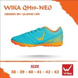  Giày Đá Banh Chính Hãng Wika QH19 NEO Xanh Da đế Cam TF 