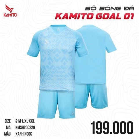  Bộ áo bóng đá chính hãng Kamito GOAL 01 Xanh Ngọc 