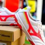  Giày Bóng Đá Chính Hãng Mizuno Morelia Sala Classic Trắng Logo Đỏ TF 