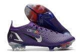  Giày Bóng Đá Cỏ Tự Nhiên Mercurial Elite MDS005 CR7 BĐN Bo Thun Tím FG 