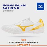  Giày Bóng Đá Chính Hãng Mizuno Monarcida Neo Sala Pro Trắng/Vàng Đồng TF 