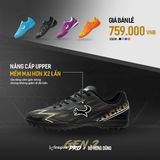  Giày Bóng Đá Chính Hãng Zocker Inspire Pro Gen 2 Black/Đen Vàng TF 
