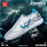  Giày Bóng Đá Chính Hãng Wika Thunder Bo Thun Xám/Bạc TF 