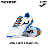  Giày Bóng Đá Futsal Chính Hãng JOMA SUPER REGATE 2254 TRẮNG/XANH DA IC 