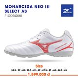  Giày Bóng Đá Chính Hãng Mizuno Monarcida Neo III Select AS Trắng/Đỏ TF 