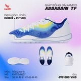  Giày Bóng Đá Chính Hãng KAMITO ASSASSIN Trắng Xanh TF 