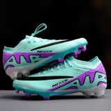  Giày Bóng Đá Cỏ Tự Nhiên Mercurial Air Zoom Vapor 15 Elite Bo Thun Xanh Ngọc Gót Tím FG 