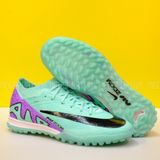  Giày Bóng Đá Cỏ Nhân Tạo Mercurial Air Zoom Vapor 15 Elite Bo Thun Xanh Ngọc Đế Đen TF 