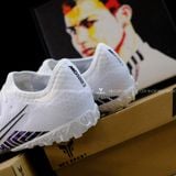  Giày Bóng Đá Cỏ Nhân Tạo Mercurial vapor 13 Pro MDS003 CR7 Bo Thun Trắng Đen TF 