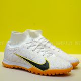  Giày Bóng Đá Cỏ Nhân Tạo Mercurial Air Zoom Superfly 9 Cổ Cao United trắng vàng 