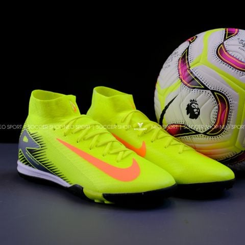  Giày Bóng Đá Cỏ Nhân Tạo Mercurial Superfly 10 Cổ Cao Vàng Chuối TF 