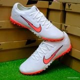  Giày Bóng Đá Cỏ Nhân Tạo Mercurial Vapor 13 Pro Trắng logo đỏ Loại 1 TF 