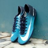  Giày Bóng Đá Cỏ Nhân Tạo Mercurial Victory 6 Xanh Da Gót Đen TF 
