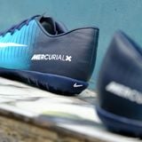 Giày Bóng Đá Cỏ Nhân Tạo Mercurial Victory 6 Xanh Da Gót Đen TF 