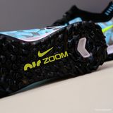  Giày Bóng Đá Cỏ Nhân Tạo Mercurial Air Zoom Vapor 15 Elite Bo Thun Xanh Da Đế Đen TF 