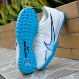  Giày Bóng Đá Cỏ Nhân Tạo Mercurial Vapor 15 Academy SF Trắng Đế Xanh Da TF 