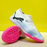  Giày Bóng Đá Cỏ Nhân Tạo Puma Future 7 2024 thân trắng đế hồng TF 