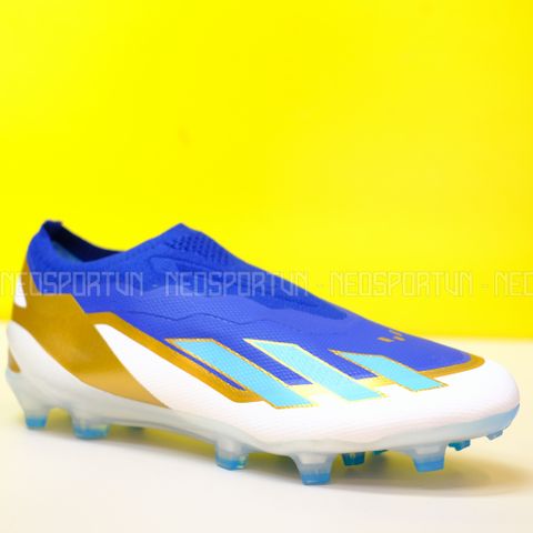  Giày Bóng Đá Cỏ Tự Nhiên Adidas X Crazyfast Elite Messi Xanh Navy Trắng không dây Laceless FG 
