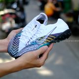  Giày Đá Banh Cỏ Nhân Tạo Vapor 13 Pro MDS003 CR7 bo thun F1 Trắng Đen TF 