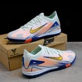  Giày Bóng Đá Cỏ Nhân Tạo Mercurial Vapor 16 Elite Bo Thun MDS009 Xám/Xanh/Hồng TF 