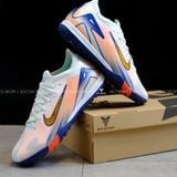  Giày Bóng Đá Cỏ Nhân Tạo Mercurial Vapor 16 Elite Bo Thun MDS009 Xám/Xanh/Hồng TF 