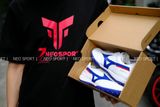  Giày Bóng Đá Chính Hãng Mizuno Morelia Trắng Logo Xanh Bích TF 