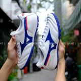  Giày Bóng Đá Chính Hãng Mizuno Morelia Trắng Logo Xanh Bích TF 