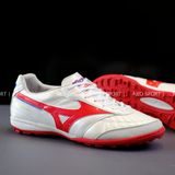  Giày Bóng Đá Cỏ Nhân Tạo Mizuno Morelia Sala Trắng/Logo Đỏ TF 