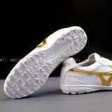  Giày Bóng Đá Cỏ Nhân Tạo Mizuno Morelia Sala Trắng Logo Đồng TF 