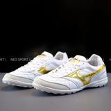  Giày Bóng Đá Cỏ Nhân Tạo Mizuno Morelia Sala Trắng Logo Đồng TF 