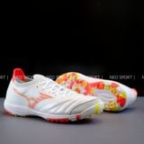  Giày Bóng Đá Cỏ Nhân Tạo Mizuno Morelia Neo 3 Sala Beta SF Bo Thun Trắng Logo-Đế Camo Đỏ TF 