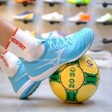  Giày Bóng Đá Cỏ Nhân Tạo Mizuno Morelia Neo 3 Sala Beta SF Bo Thun Xanh Da TF 
