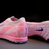  Giày Bóng Đá Cỏ Nhân Tạo Mercurial Vapor 16 Elite Bo Thun Hồng Phấn Nhạt Logo Xanh TF 