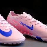  Giày Bóng Đá Cỏ Nhân Tạo Mercurial Vapor 16 Elite Bo Thun Hồng Phấn Nhạt Logo Xanh TF 