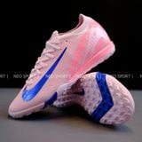  Giày Bóng Đá Cỏ Nhân Tạo Mercurial Vapor 16 Elite Bo Thun Hồng Phấn Nhạt Logo Xanh TF 