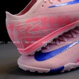  Giày Bóng Đá Cỏ Nhân Tạo Mercurial Vapor 16 Elite Bo Thun Hồng Phấn Nhạt Logo Xanh TF 