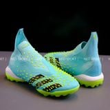  Giày Bóng Đá Cỏ Nhân Tạo Predator Freak+ Không Dây Xanh Ngọc Đế Chuối TF 