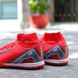  Giày Bóng Đá Cỏ Nhân Tạo Mercurial Superfly 10 Cổ Cao Đỏ/Gót Xám TF 