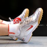  Giày Bóng Đá Cỏ Nhân Tạo Total 90 III Xám Logo Đỏ TF 