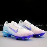  Giày Bóng Đá Cỏ Tự Nhiên Mercurial Vapor 16 Elite Bo Thun Trắng Xanh Hologram FG 