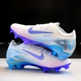  Giày Bóng Đá Cỏ Tự Nhiên Mercurial Vapor 16 Elite Bo Thun Trắng Xanh Hologram FG 