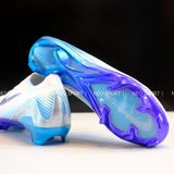  Giày Bóng Đá Cỏ Tự Nhiên Mercurial Vapor 16 Elite Bo Thun Trắng Xanh Hologram FG 