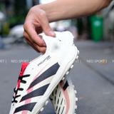  Giày Bóng Đá Cỏ Nhân Tạo Predator 25 Trắng Ngà Logo Đen TF 